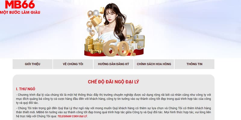 Mức chiết khấu hoa hồng cực khủng của đại lý MB66